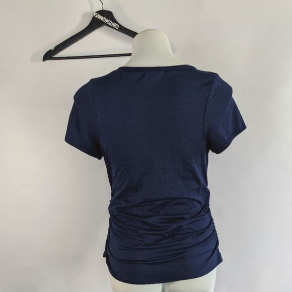 French Pastry Maternity Bun in the Oven Graphic Tee Blue sz Small - Picture 4 of 4